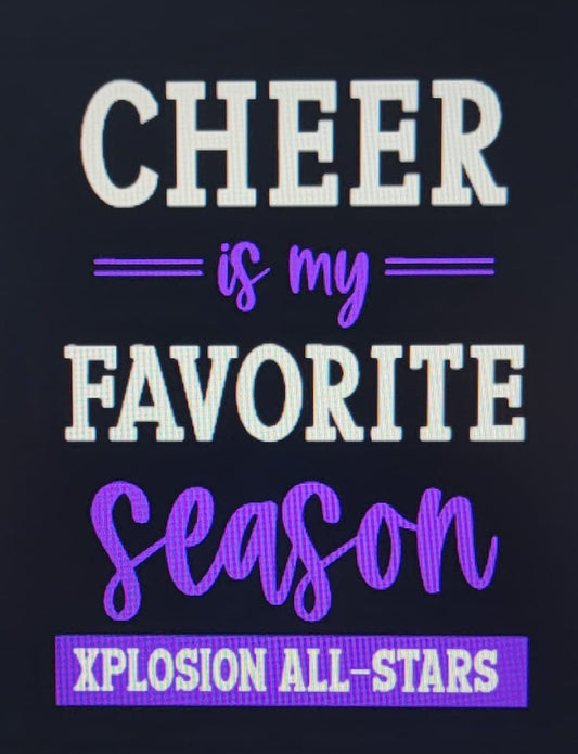 Cheer is my Fav Season Fan Gear - Adult Black Tee's, Long Sleeves, Sweatshirts